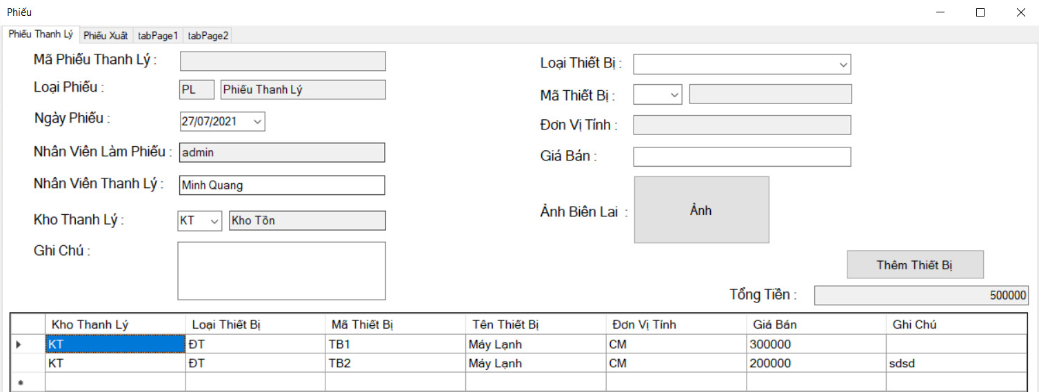 Dự án quản lý tài sản thiết bị dự án thực tế sinh viên làm